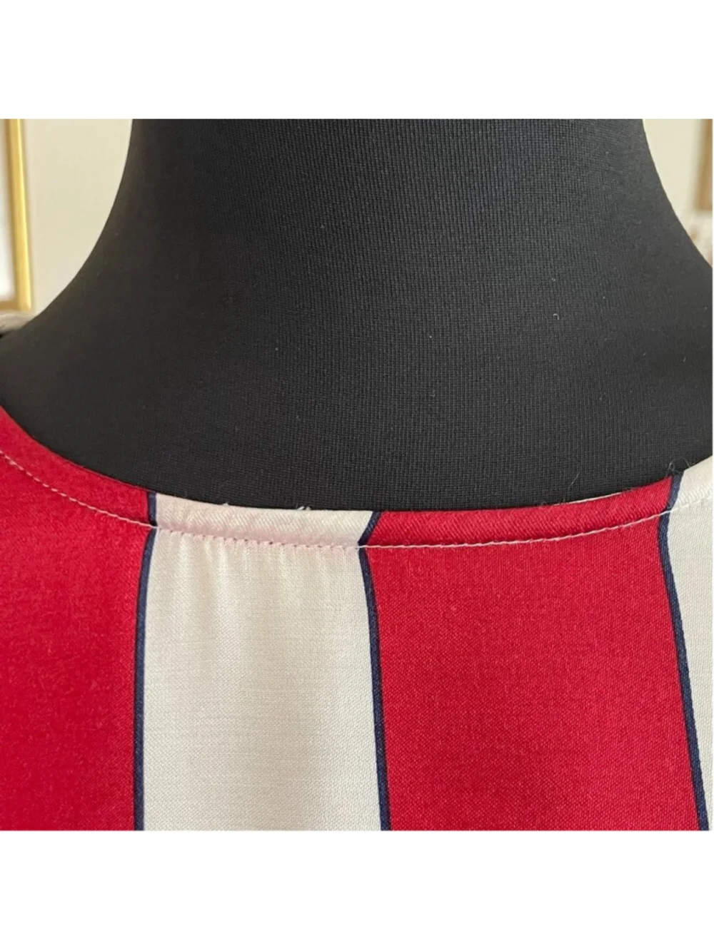 Anthropologie Maeve Maria Red & White Striped Satin Blouse Size 0